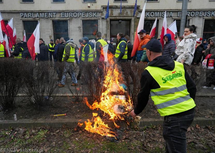 Ūkininkų protestas Lenkijoje. 