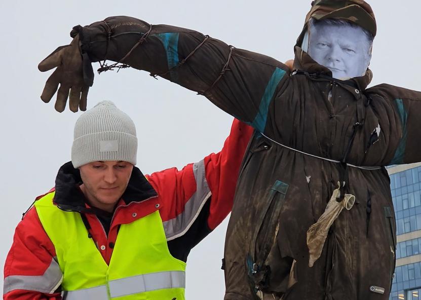 Ūkininkų protesto Vilniuje akimirka. Gedimino Stanišausko nuotr. 