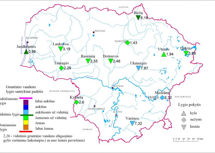 Gruntinio vandens žemėlapis. AM nuotr. 