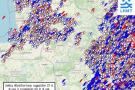 Žemėlapyje – per praėjusias 24 val. užfiksuoti žaibų išlydžiai. Meteo.lt