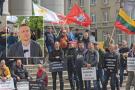 Audrius Vanagas ir protestuotojai. Gedimino Stanišausko nuotr.