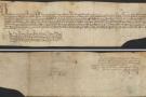 Žemaičių vyskupo Baltramiejaus 1471 metų raštas, kuriuo jis suteikia 40 dienų atlaidus Luokės bažnyčią aplankantiems ir joje nustatytą skaičių poterių sukalbantiems maldininkams. LMA Vrublevskių biblioteka.