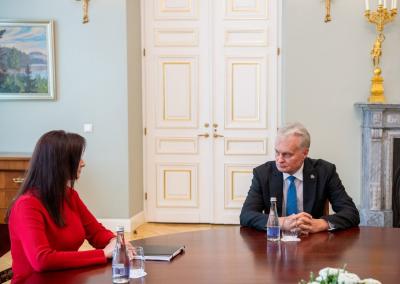Inga Ruginienė ir Gitanas Nausėda. Prezidentūros nuotr.