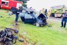 Kelyje Paliūniškis–Vabalninkas įvyko eismo nelaimė: lengvasis automobilis trenkėsi į priešpriešais atvažiuojantį kombainą.