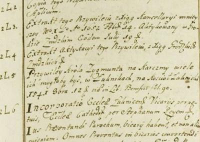Luokės bažnyčios privilegijų aprašymas Žemaičių vyskupystės privilegijų 1749 metų inventoriuje.