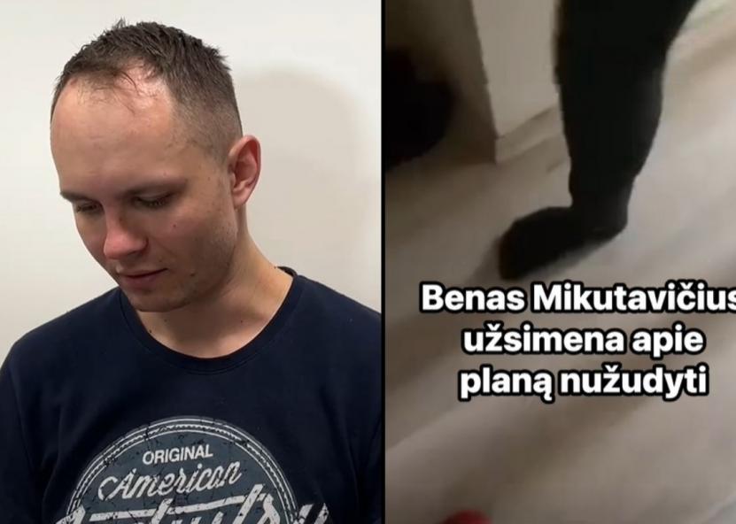 B. Mikutavičius ir vaizdo įrašo ekrano kopija. 