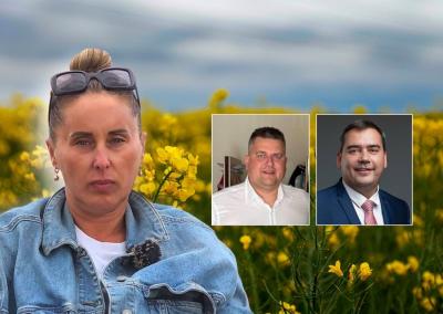 Ūkininkė Jolanta Grey, ūkininkas Rokas Šlivinskas, Kauno rajono ūkininkų sąjungos pirmininkas Mindaugas Maciulevičius.
